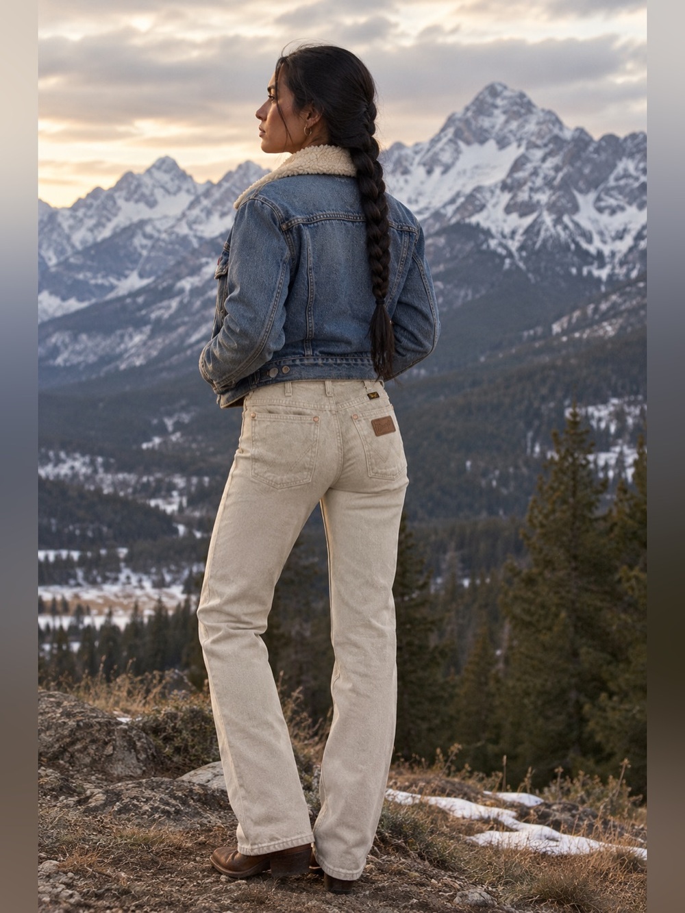 Wrangler Cowboy Cut Jeans Washed Khaki/Cream